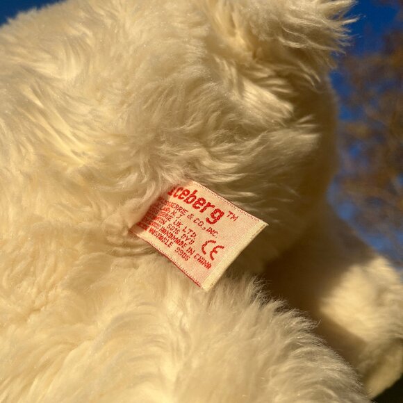 VHTF Vintage Russ Floppy Weighted Cream Polar Bear "Iceberg" with Fleece Scarf - Picture 5 of 5